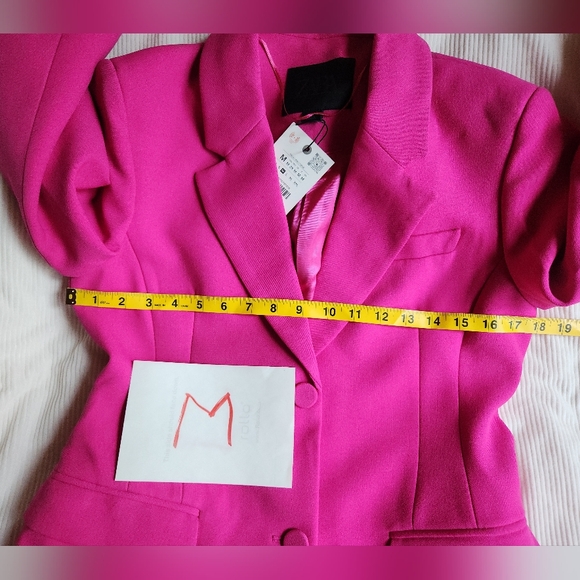 ZARA Coord Set Tailored Blazer + Flared Pants ZW Collection Fuschia BNWT - Picture 6 of 17